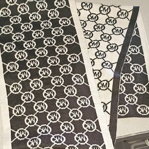 Michael Kors Black and White Logo Scarf